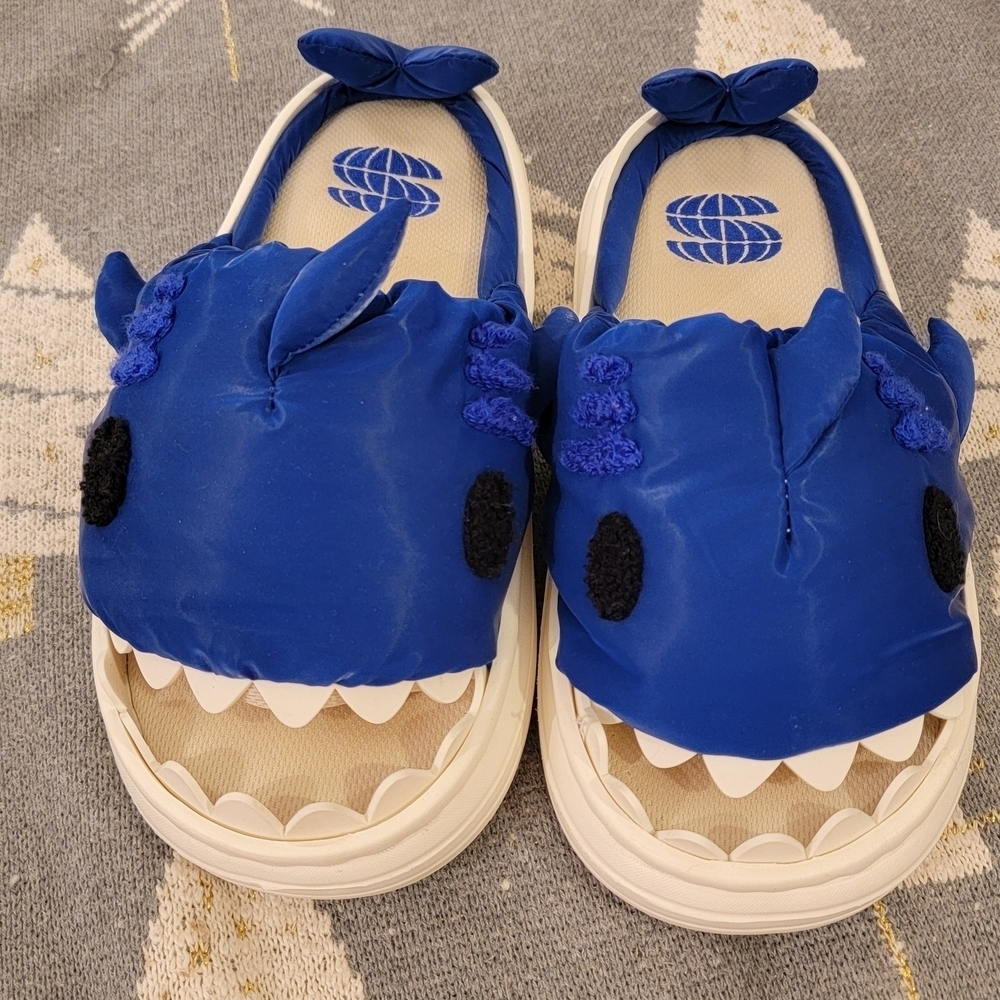 Kids Blue Shark Slippers